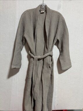 Quince Women's Waffle-Knit Robe - Taupe/Grey